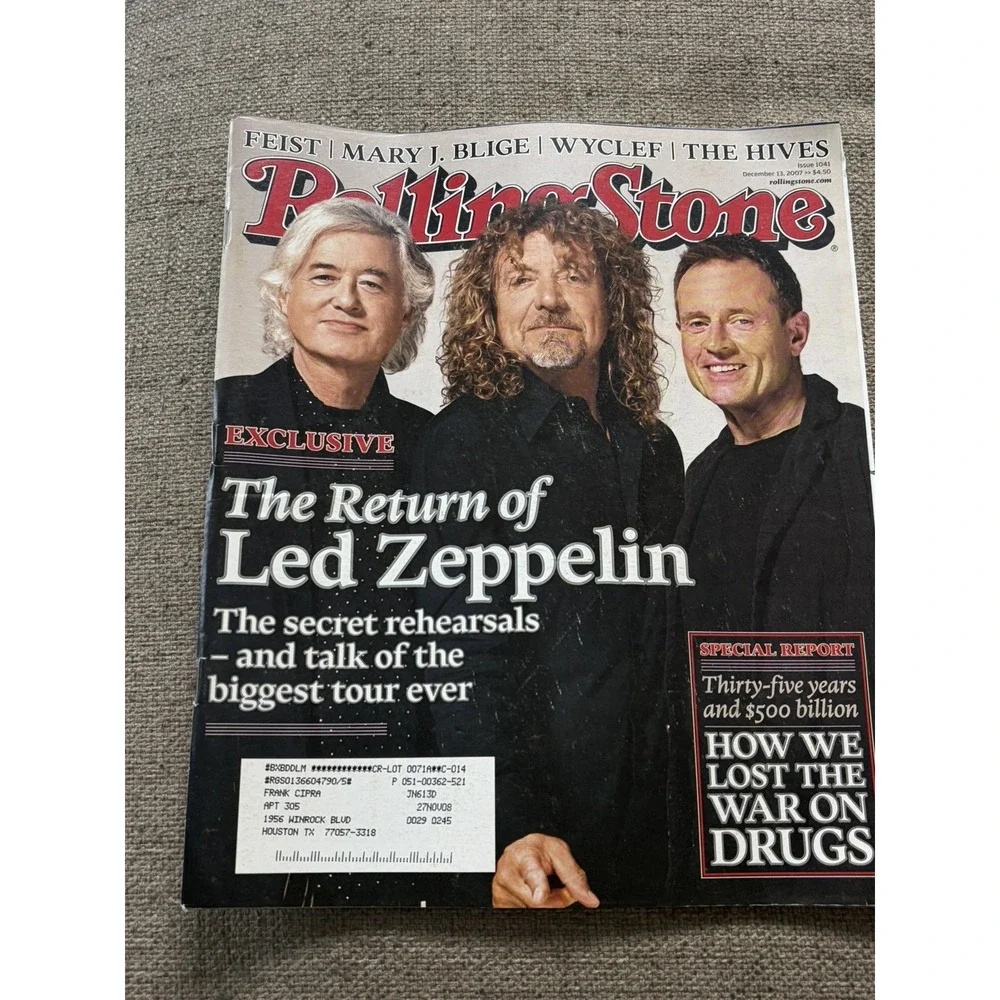 Lot of 2! Y2k Vintage Rolling Stones Magazine 2007 The Return of Led Zeppelin
